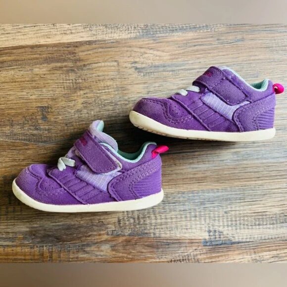 Tsukihoshi Racer Baby Shoes in Purple/Lavender Size 5.5 - Picture 3 of 6